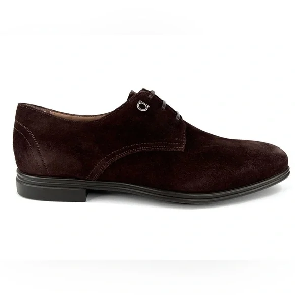 Salvatore Ferragamo Spencer Derby Suede Oxford Gancini Logo Loafers US 7 - EU 41